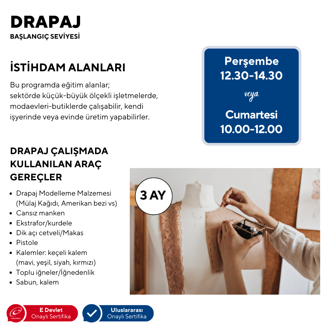 Drapaj  (Başlangıç Seviyesi)- Yüz Yüze