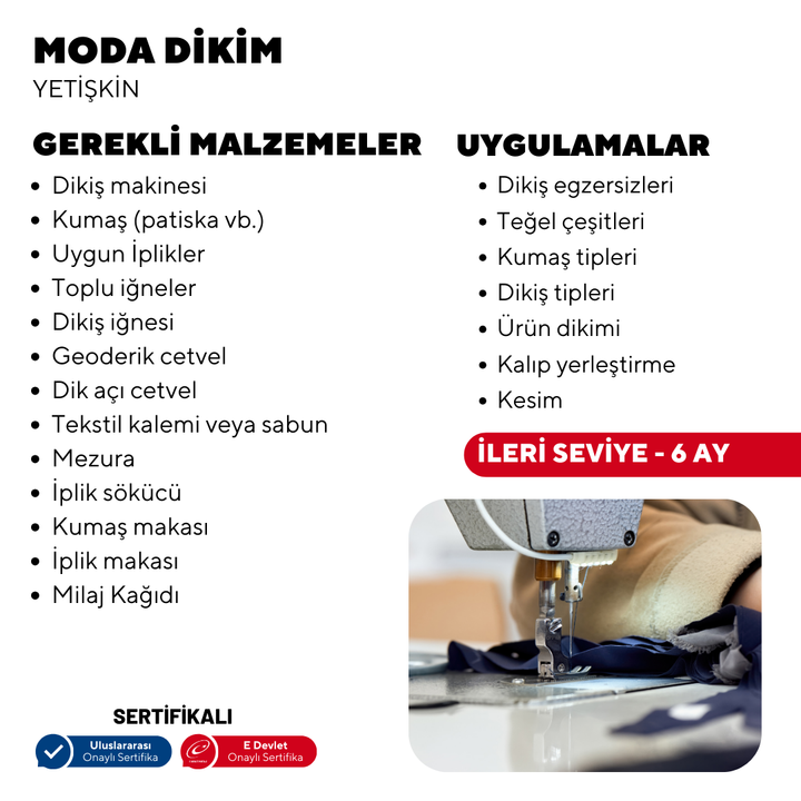 Moda Dikim  - (İleri Seviye)- Online