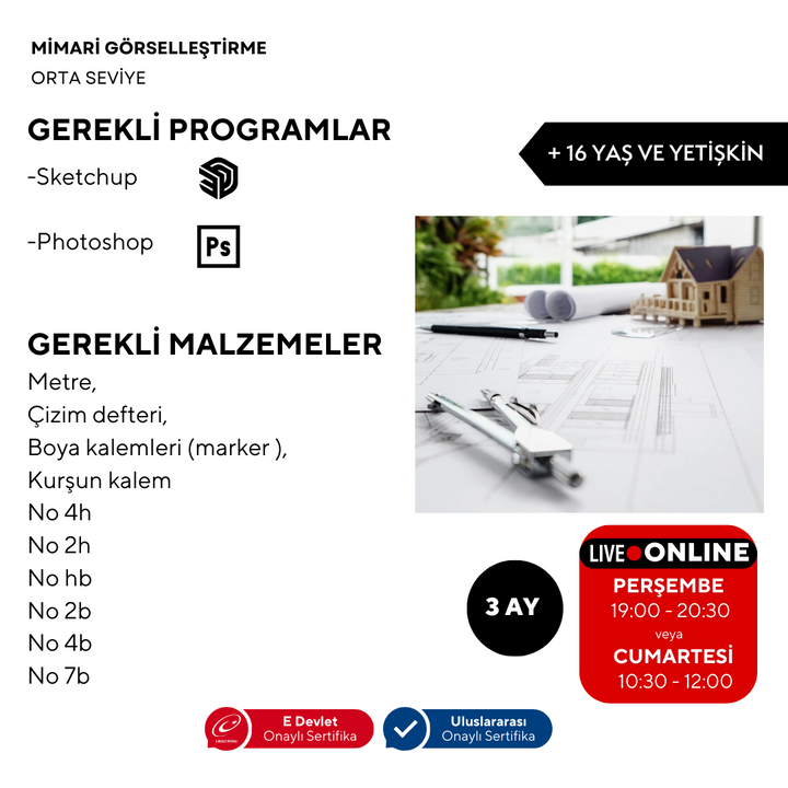 Mimari Görselleştirme  (+16 Yaş ve Yetişkin)(Orta Seviye)