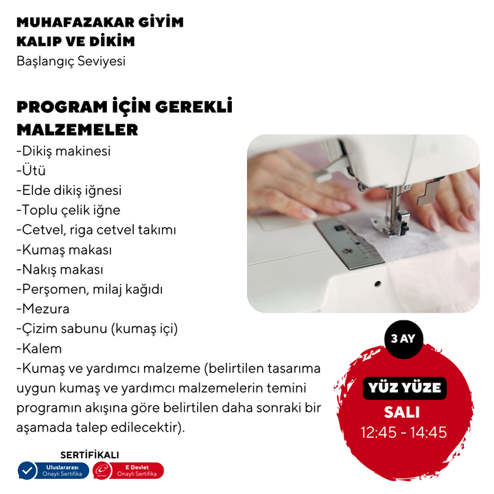 Muhafazakar Giyim , Kalıp ve Dikim  - Başlangıç Seviyesi