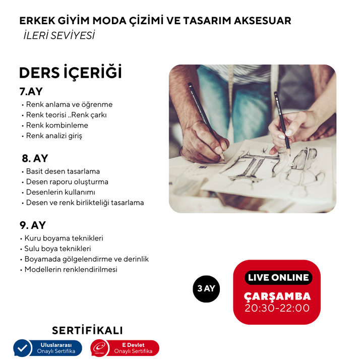 Erkek Giyim Moda Çizimi ve Tasarım Aksesuar -ileri Seviye