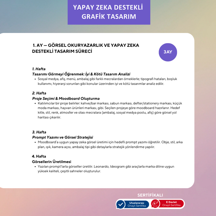 Yapay Zeka ile Grafik Tasarım  (Grafikerler, Reklam Ajansları, Freelance Kişilere Özel)