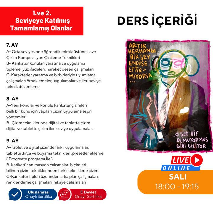 Karikatür Çizimi  İleri Seviye (9-15 Yaş)