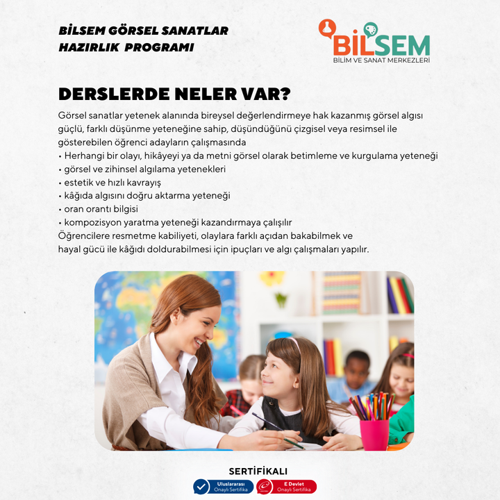 BİLSEM Görsel Sanatlar Hazırlık Programı - Yüz yüze