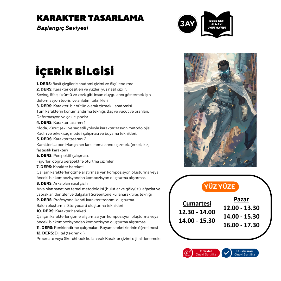 Karakter Tasarlama (9-15 Yaş)- Yüz Yüze
