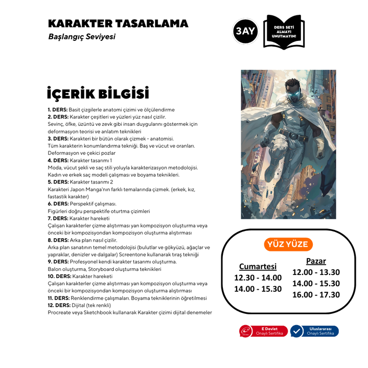 Karakter Tasarlama (9-15 Yaş)- Yüz Yüze