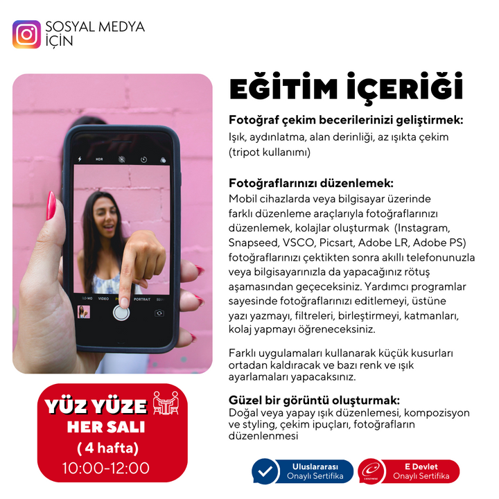 Sosyal Medya için Temel Fotoğrafçılık Dersleri - Yüz Yüze