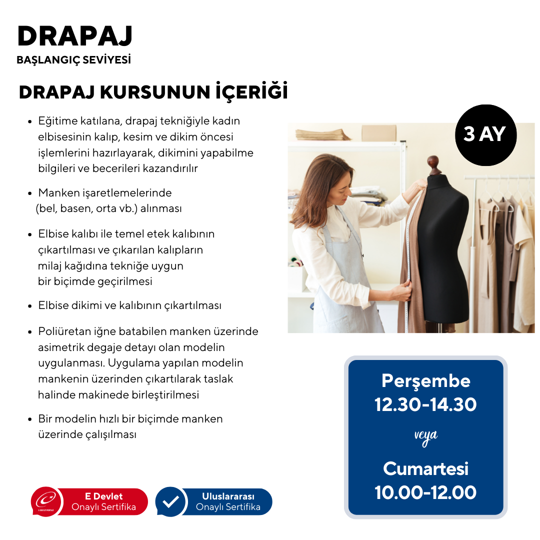 Drapaj  (Başlangıç Seviyesi)- Yüz Yüze