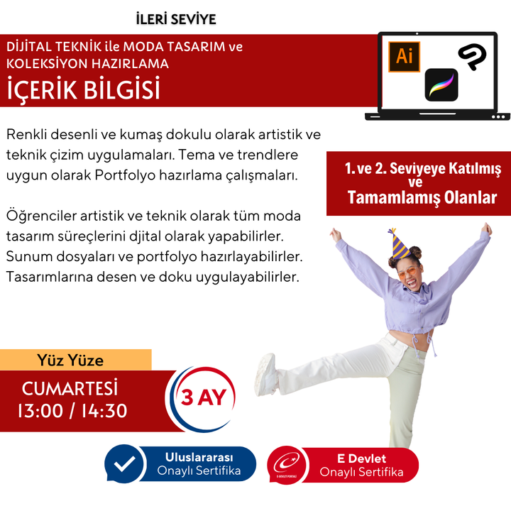 Moda Tasarım Dijital Çizim- (İleri Seviye) Yüz Yüze
