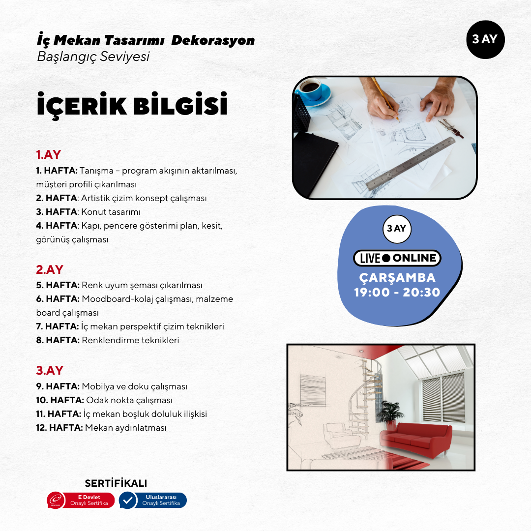 İç Mekan Tasarımı ve Dekorasyonu  (Temel Seviye)