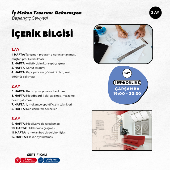 İç Mekan Tasarımı ve Dekorasyonu  (Temel Seviye)