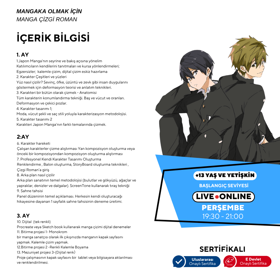 Mangaka Olmak için Japon Çizgi Roman (MANGA) Storyboard