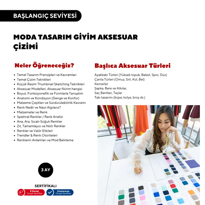 Moda Giysi Tasarım Aksesuar Çizim ve Kalıp Geliştirme (Online)