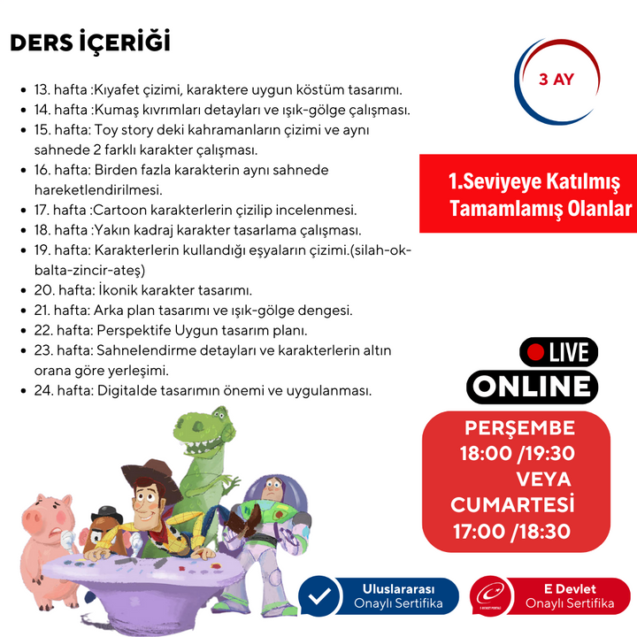 Karakter Tasarımı  (Orta Seviye) (+12 Yaş)