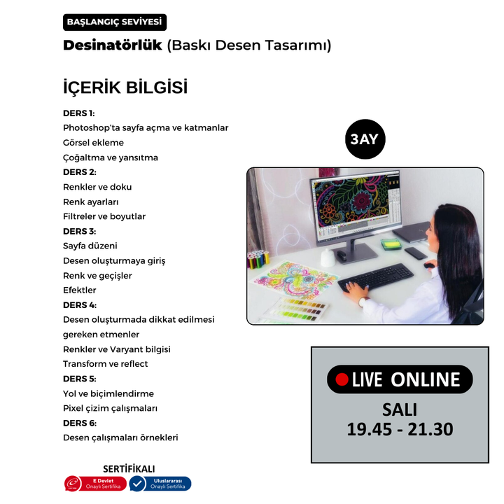 Adobe Photoshop ile Desinatörlük (Baskı Desen Tasarımı)