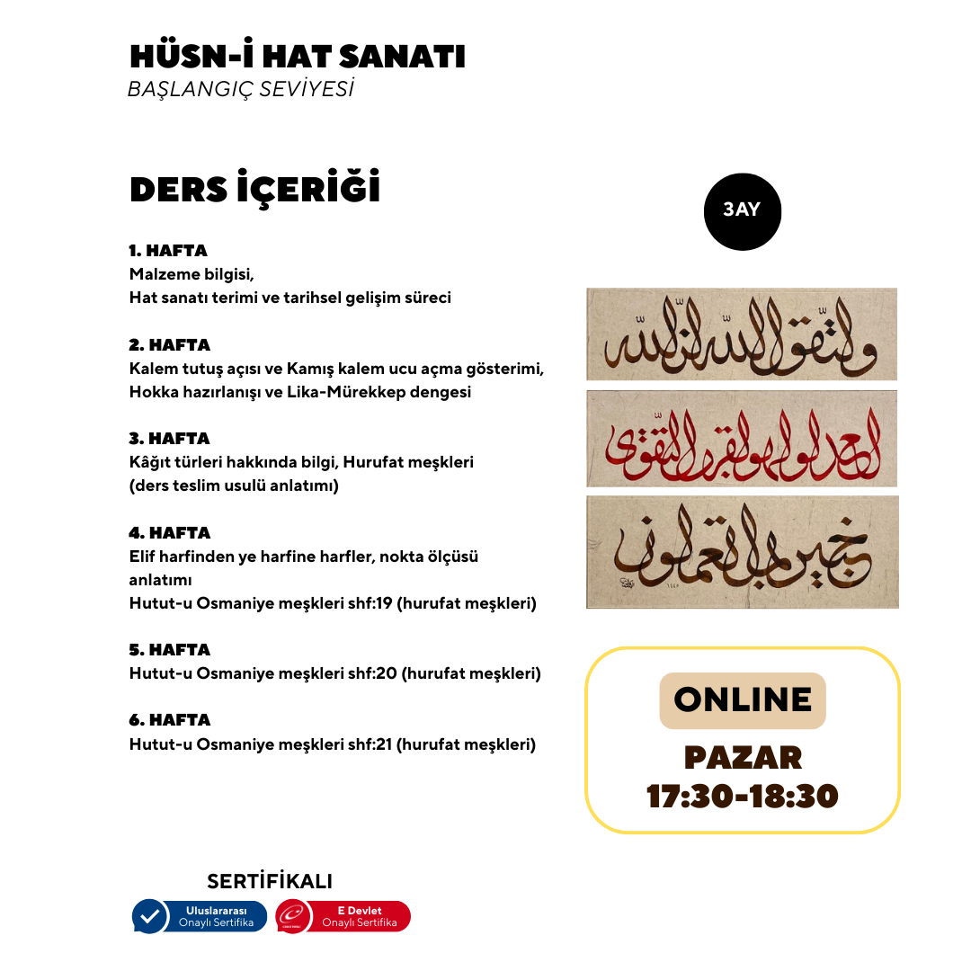 Hüsn-i Hat Sanatı  (Yetişkin)