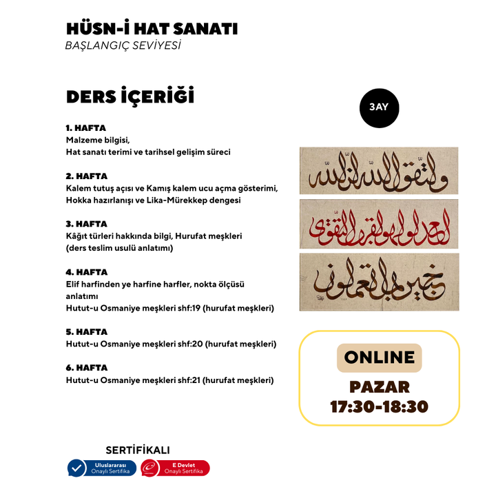 Hüsn-i Hat Sanatı  (Yetişkin)