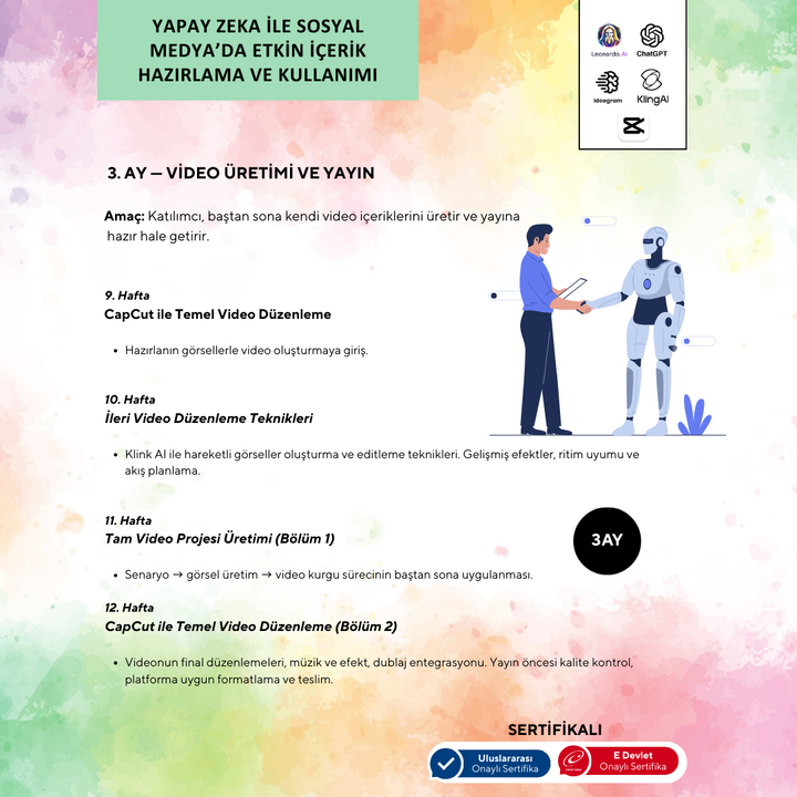 Yapay Zeka İle Sosyal Medya'da Etkin İçerik Hazırlama Ve Kullanımı (online)