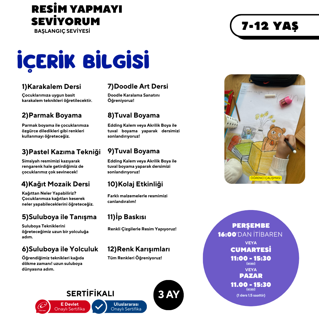 Resim Yapmayı Seviyorum! (7-12 Yaş)