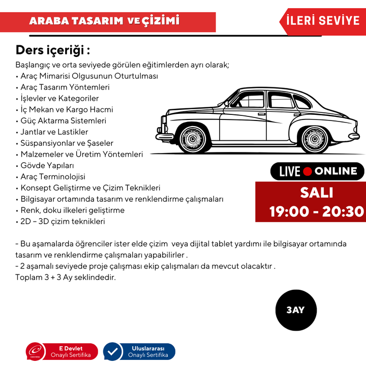Araba Tasarım ve Çizimi - İleri Seviye