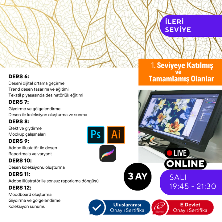 Desinatörlük (Baskı Desen Tasarımı) (İleri Seviye)