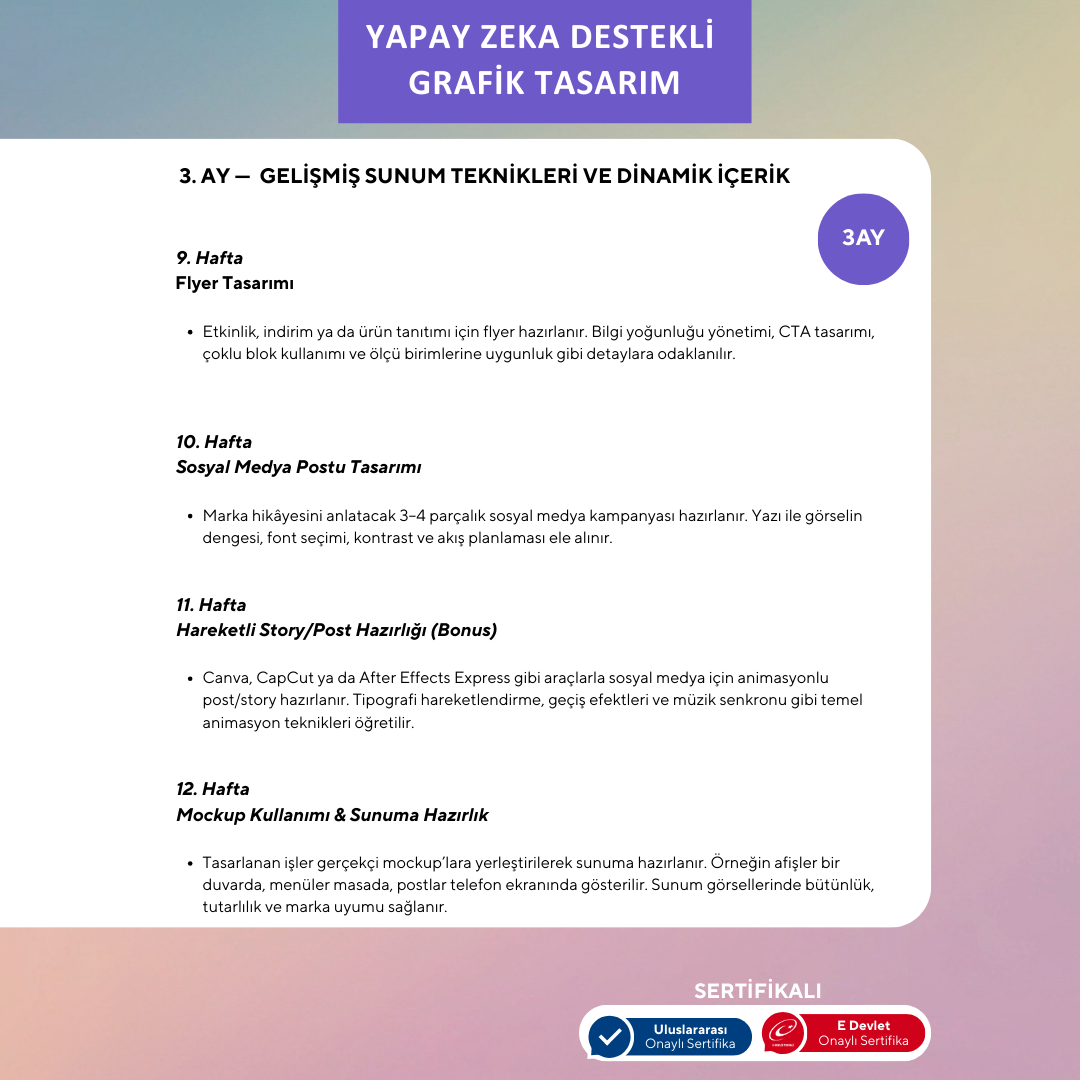 Yapay Zeka ile Grafik Tasarım  (Grafikerler, Reklam Ajansları, Freelance Kişilere Özel)