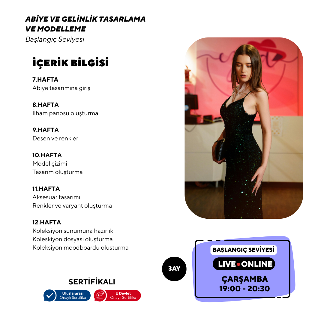 Abiye ve Gelinlik Tasarlama Modelleme