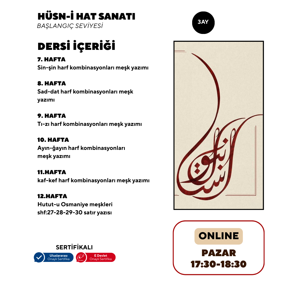 Hüsn-i Hat Sanatı  (Yetişkin)