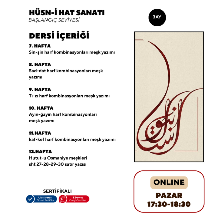 Hüsn-i Hat Sanatı  (Yetişkin)