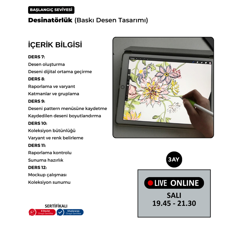 Adobe Photoshop ile Desinatörlük (Baskı Desen Tasarımı)