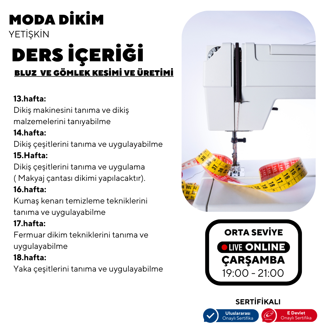 Moda Dikim  - (Orta Seviyesi)- Online
