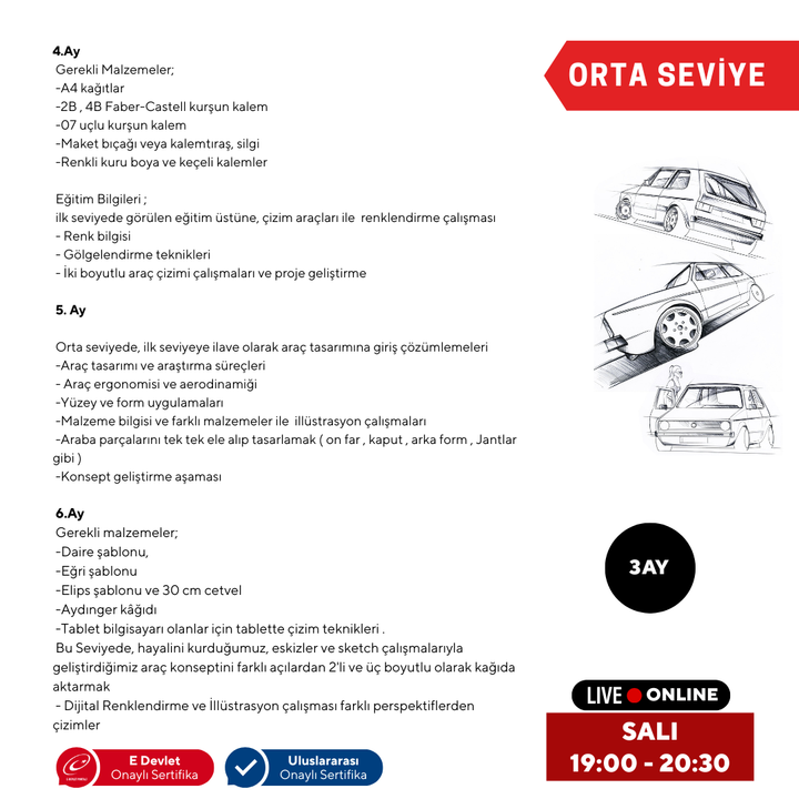 Araba Tasarım ve Çizimi - Orta Seviye