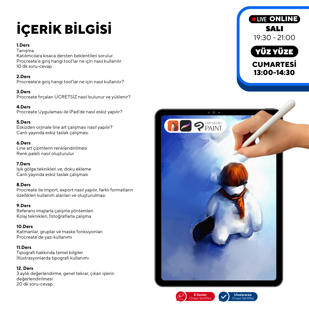 Procreate ile Dijital Sanata Giriş (+12 Yaş ve Yetişkin)
