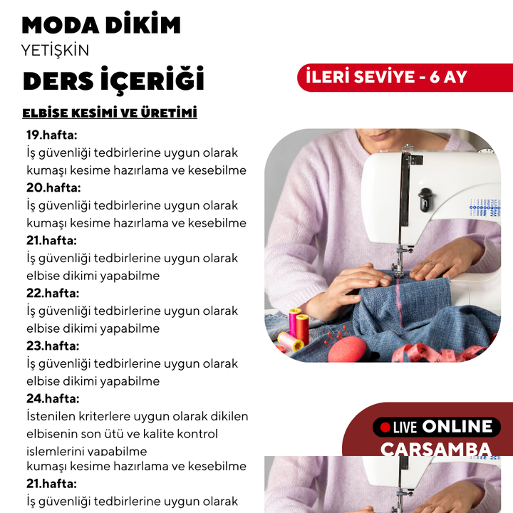 Moda Dikim  - (İleri Seviye)- Online