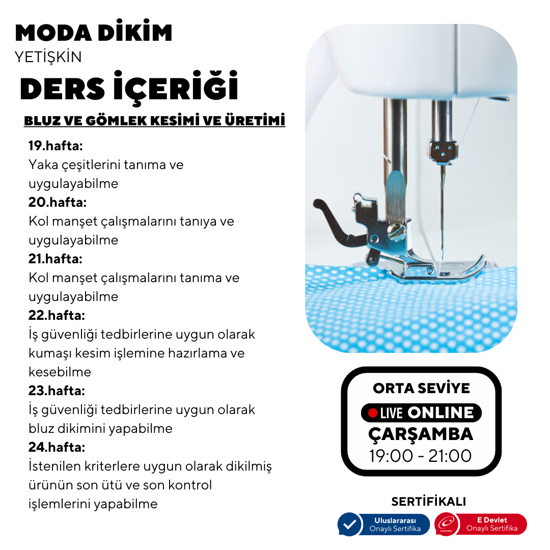Moda Dikim  - (Orta Seviyesi)- Online