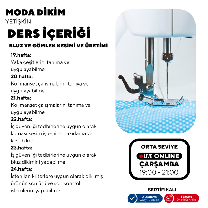 Moda Dikim  - (Orta Seviyesi)- Online