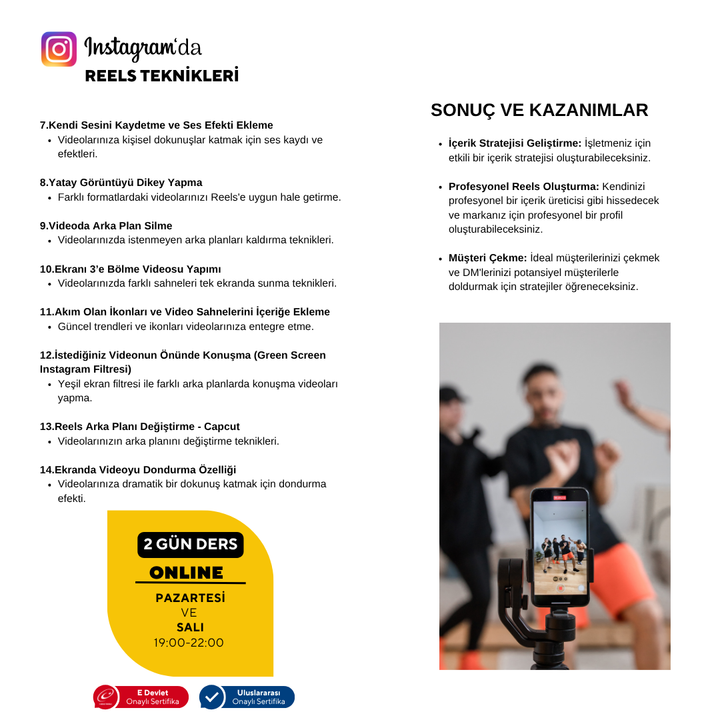 Instagram'da Reels Teknikleri -Online